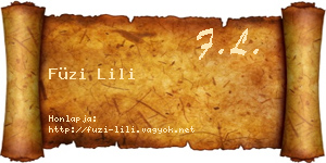 Füzi Lili névjegykártya